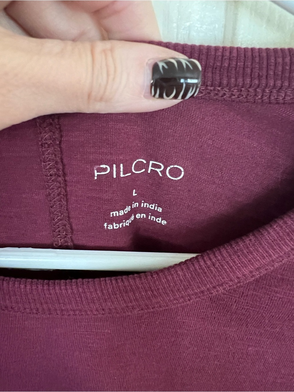 Pilcro by Anthropologie Raw Seam Slub Cotton Long Sleeve Tee L - Picture 2 of 8